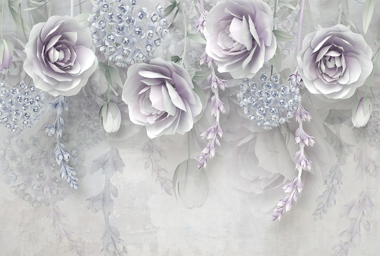 Фотообои WS Wallpaper 3D Цветы 392x270 см (31357)