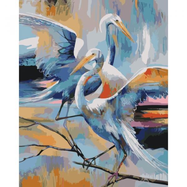 Картина по номерам Идейка Животные Грационные журавли в 40х50 см термопакете (КНО4044-mt)
