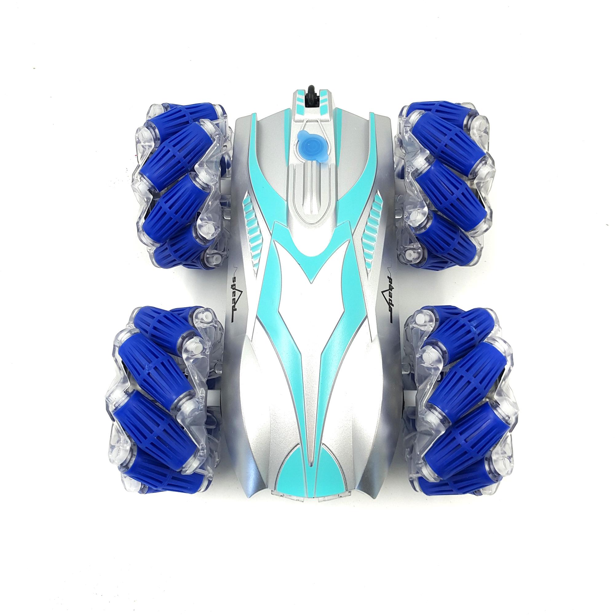 Машинка перевертыш Stunt Elf трюковая с пультом управления/парогенератором/подсветкой 3,7 V 18 см Cиний (117062s) - фото 4