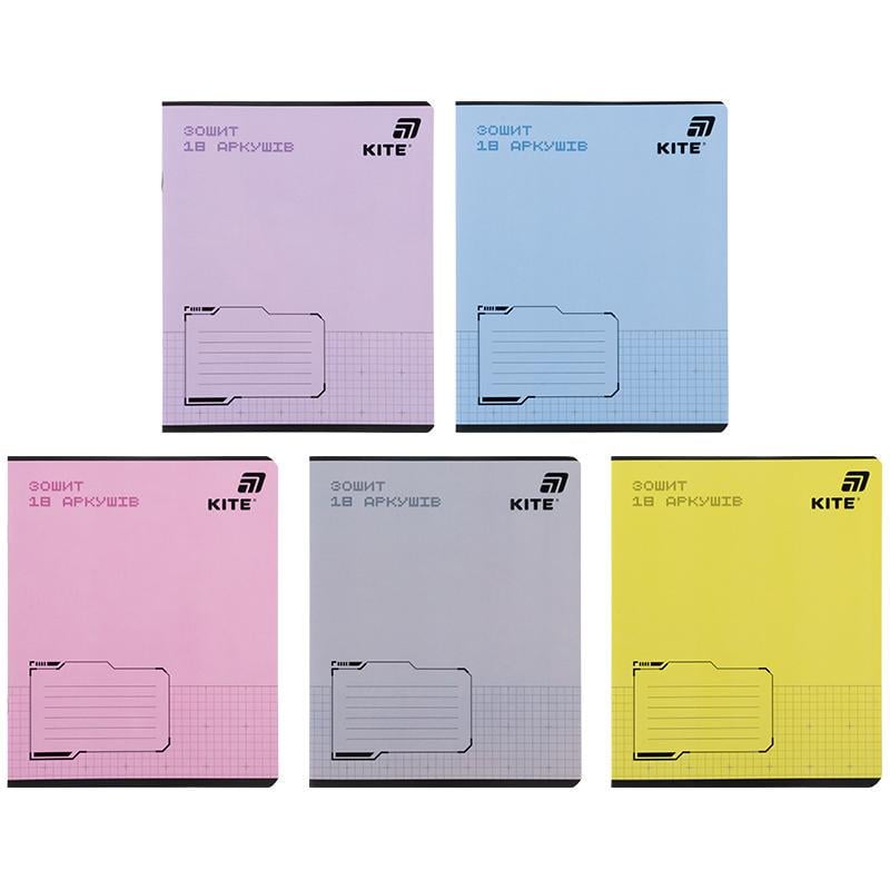 Набор школьных тетрадей KITE One Color клетка 18 л. 20 шт. (K26-236-1В)