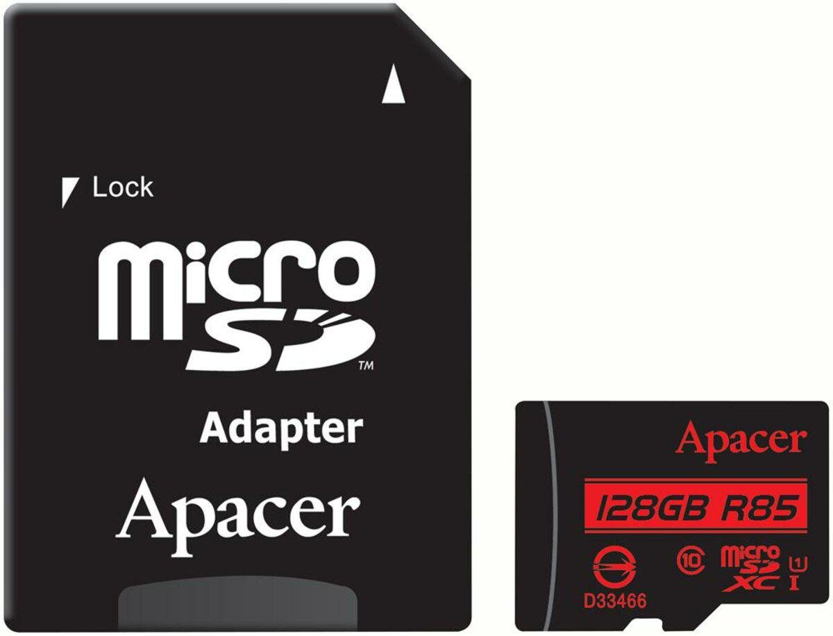 Карта пам'яті Apacer XC 128 Gb Class 10 UHS-I R85 Mb/s SD-адаптер AP128GMCSX10U5-R (571490)