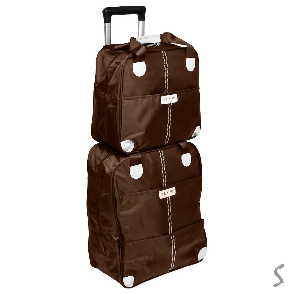 Сумка-валіза Stenson R95587-BR 2 шт. Коричневий (20220762) Сумка-валіза Stenson R95587-BR 2 шт. Коричневий (20220762)