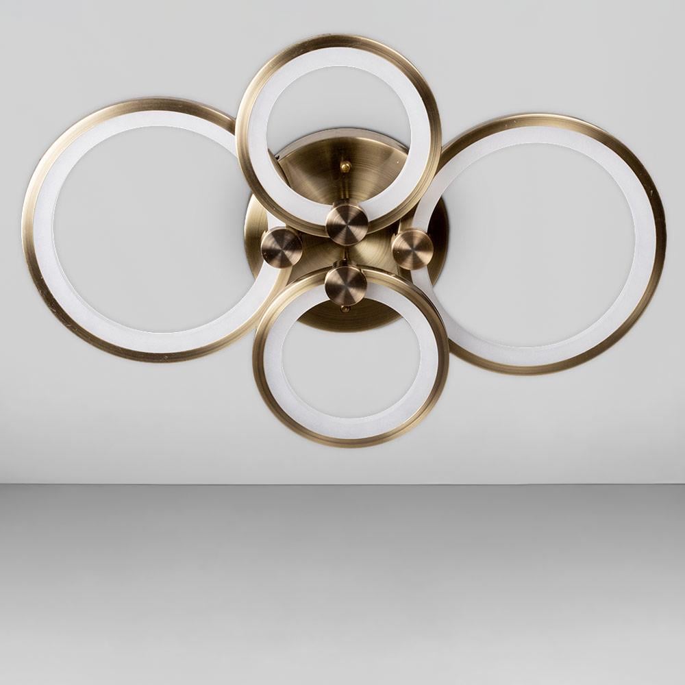 Люстра стельова світлодіодна Light House SL-18184/2/2 AB Dimmer 3000-6000К 112W 90х610х410 мм Бронзовий