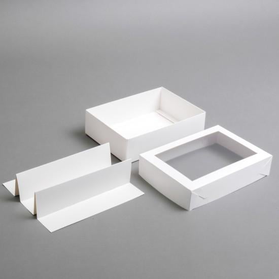 Коробка для макаронс с окном на 15 шт. 210х150х60 мм Белый (13270)