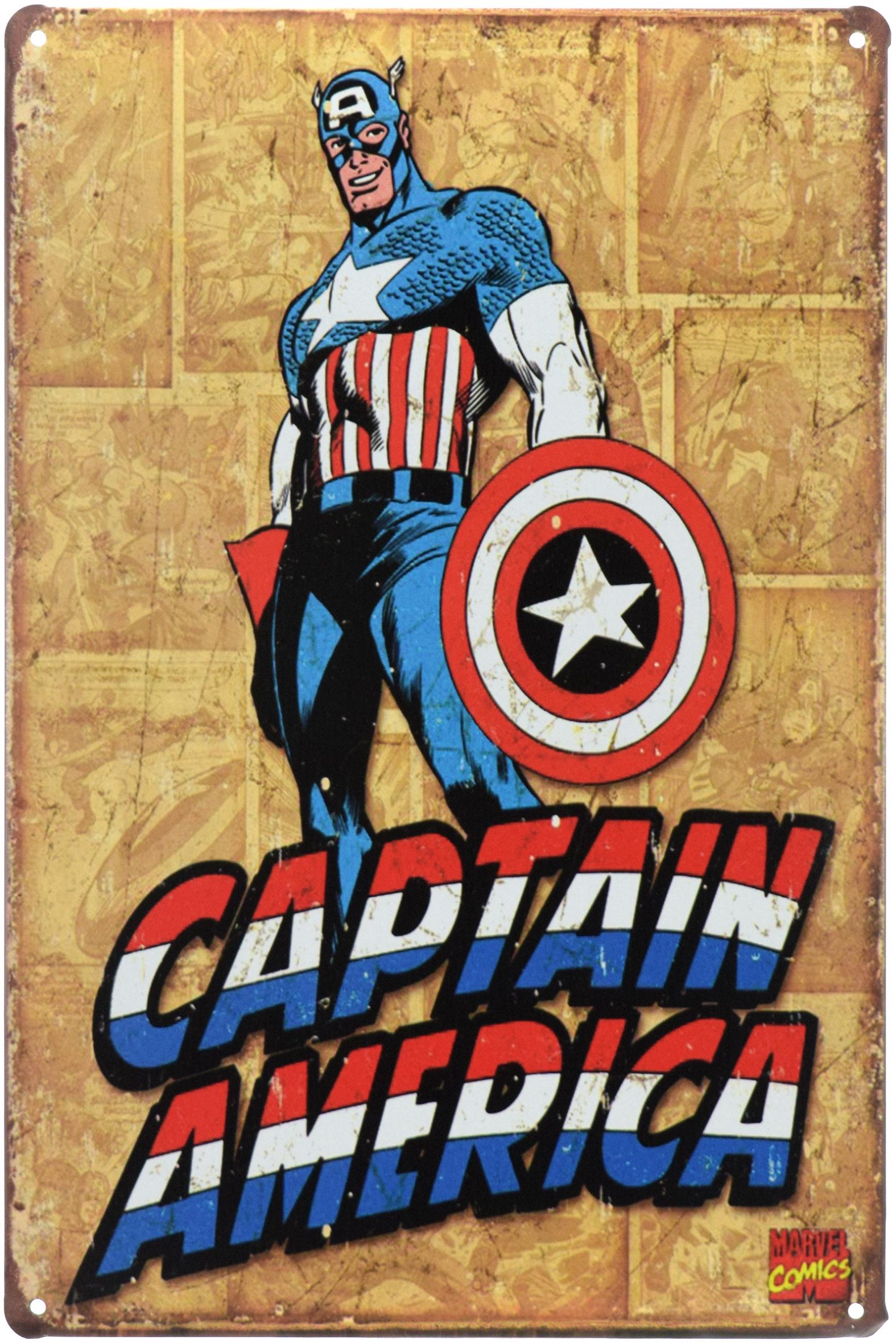 Табличка металева Капітан Америка Marvel Comics 20x30 см