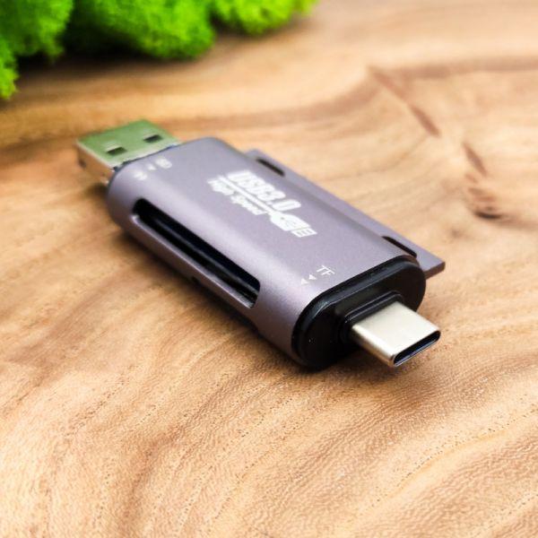 Кардридер USB 3.0/Micro-USB/Type-C на SD/MicroSD - фото 5