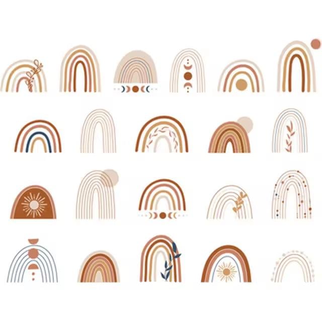 Набір вінілових наліпок Веселка в дитячу кімнату на стіну для хлопчиків і дівчаток 30х80 см Набір вінілових наліпок Веселка в дитячу кімнату на стіну для хлопчиків і дівчаток 30х80 см