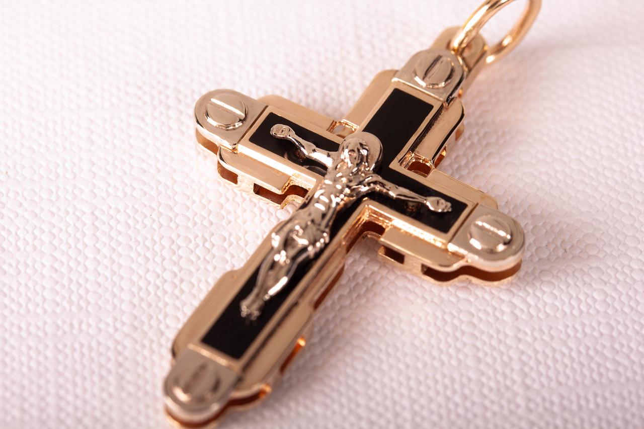 Мужской крест из желтого и белого золота с эмалью (1623497318) - фото 2 Мужской крест из желтого и белого золота с эмалью (1623497318) - фото 2