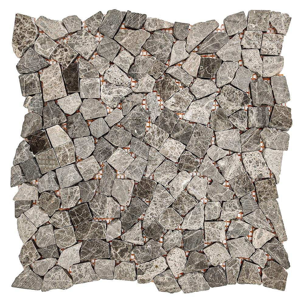 Мозаика из мрамора Матовая МКР-ХСВ хаотичная Emperador Medium (002131)