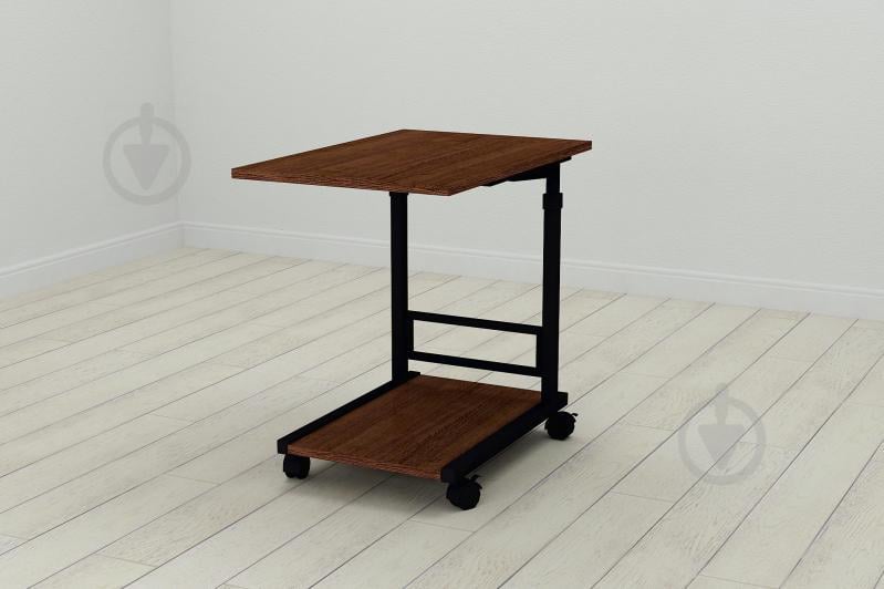 Стол приставной Ferrum-decor Френу 62x40x60 металл Черный ДСП Венге 16мм (FRE0003)