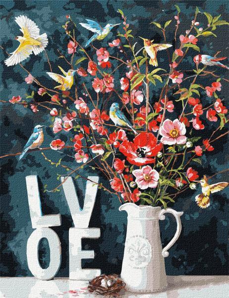 Картина по номерам Идейка Цветы С любовью 50х65 см в термопакете (KHO13119)