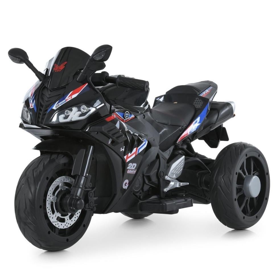 Детский электромотоцикл Bambi Racer до 30 кг 2WD Черный (DE-169-E-781)