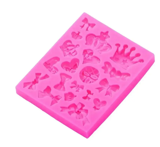 Молд силиконовый Бантики и короны 90x72 мм Розовый (1996) Молд силиконовый Бантики и короны 90x72 мм Розовый (1996)