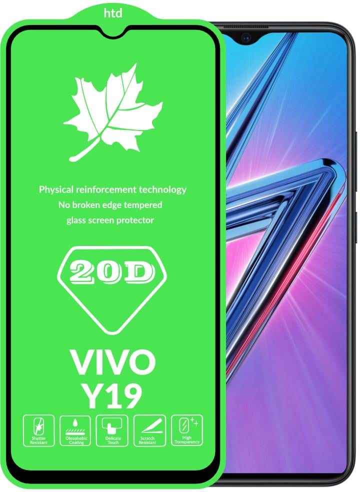Защитное стекло 20D Glass Vivo Y19 большой радиус (16003)