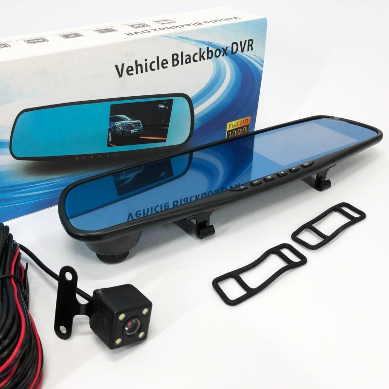 Видеорегистратор UKC L-9002 зеркало 4,3" 1080P Full HD 2 камеры (tf7455) - фото 5 Видеорегистратор UKC L-9002 зеркало 4,3" 1080P Full HD 2 камеры (tf7455) - фото 5