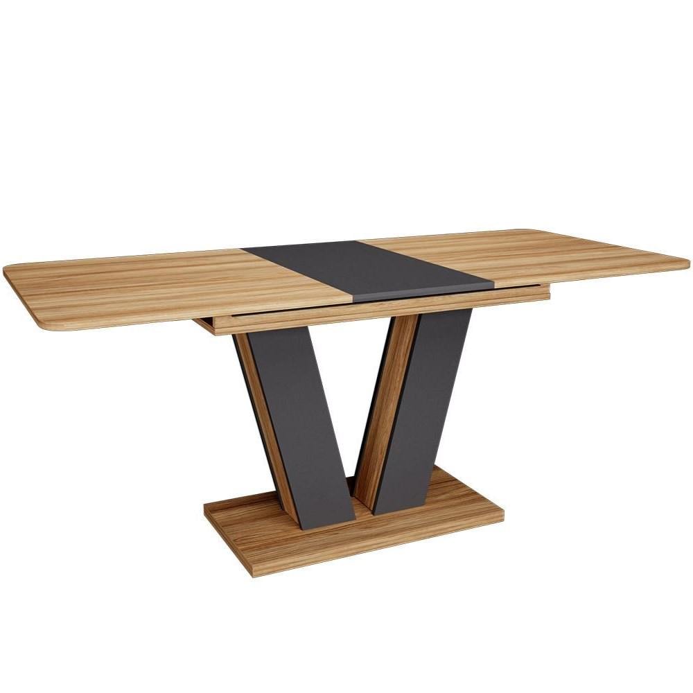 Стол обеденный Intarsio Torino 140/180x80 Блэквуд ячменной/Графит