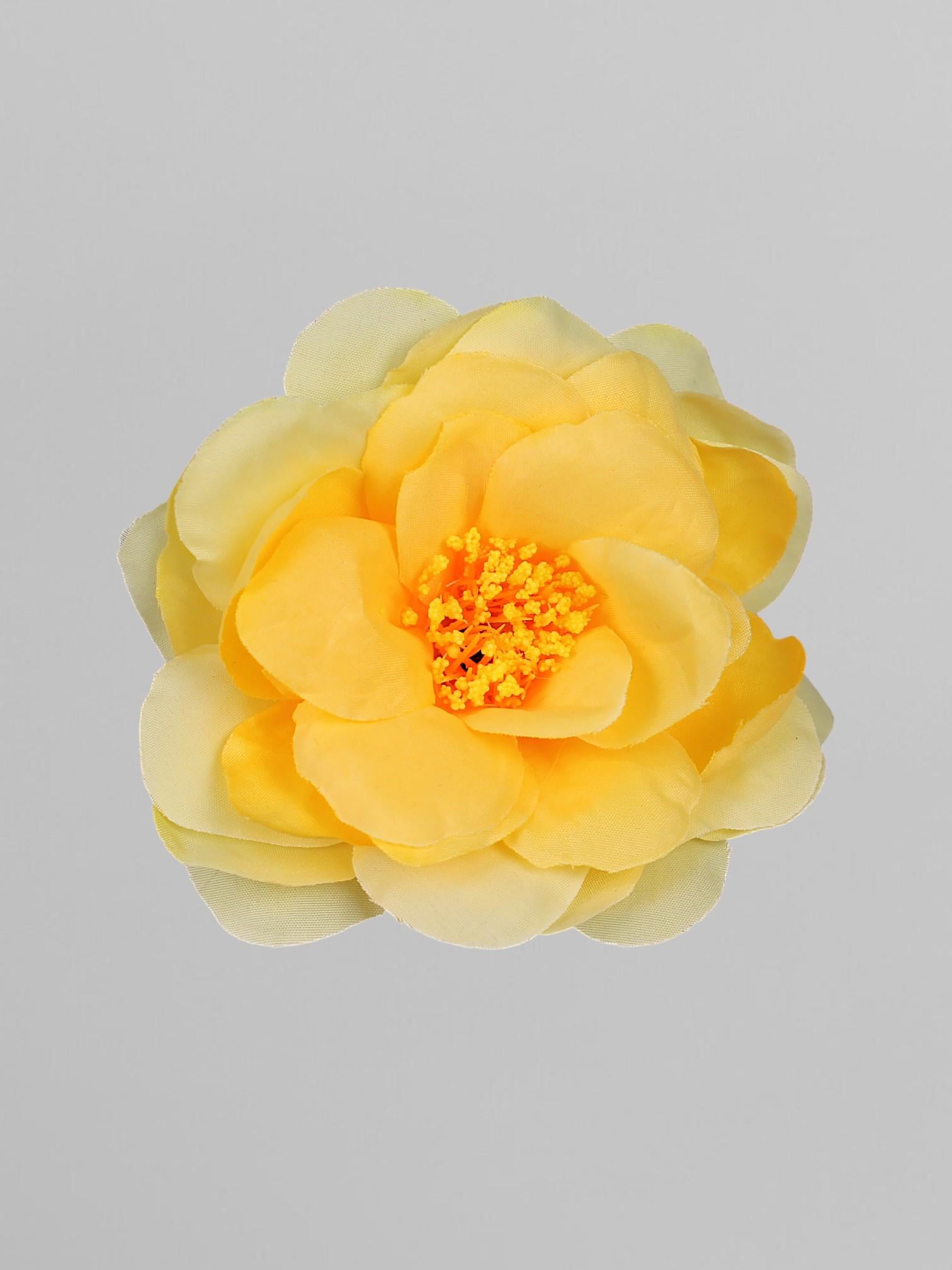 Головка искусственной чайной розы 10 см Желтый (К02152)