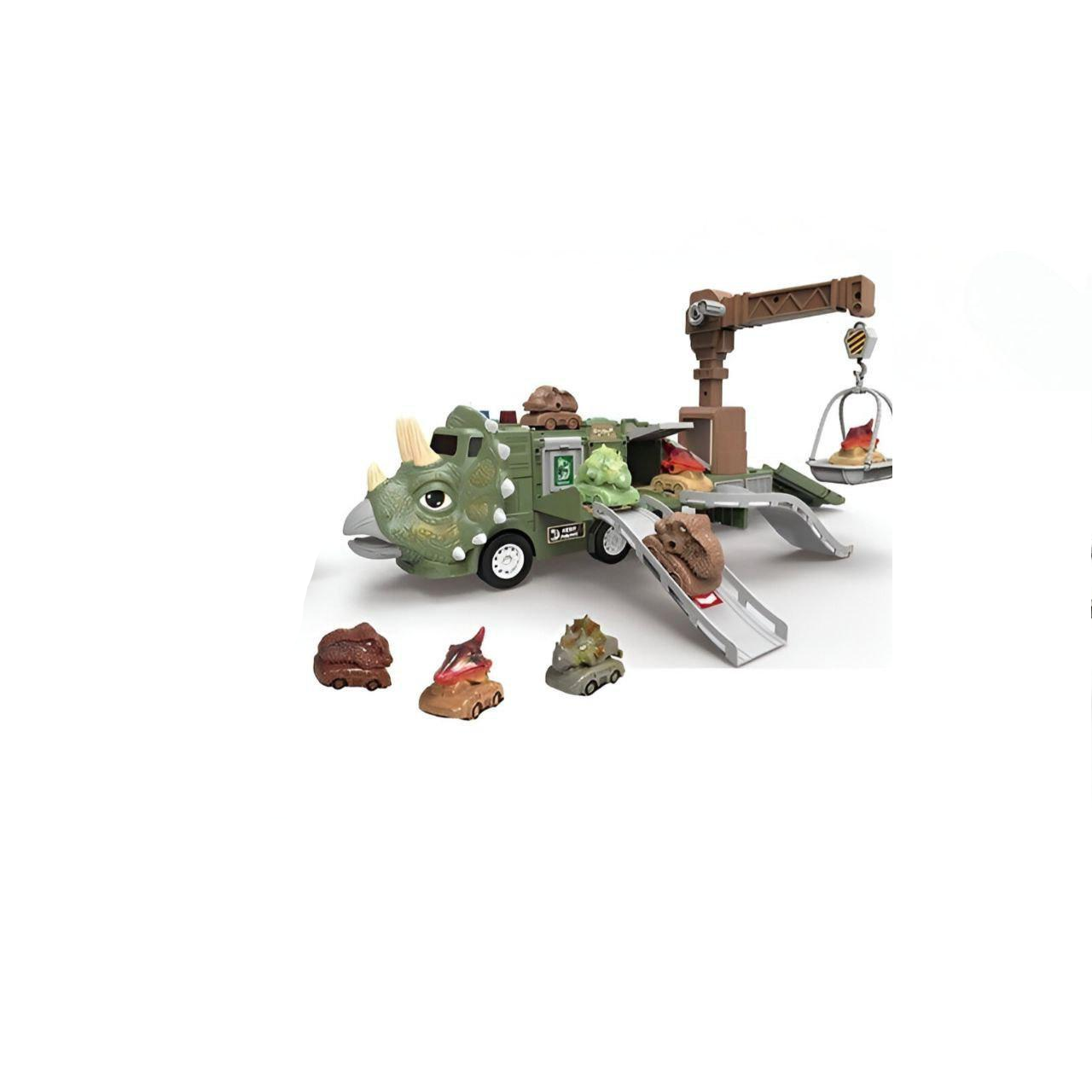 Игрушечная парковка SJ 691 A-1/24 инерционный механизм/подъемный кран/звуки/подсветки/наклейки/машинки 3 шт. (25551925)