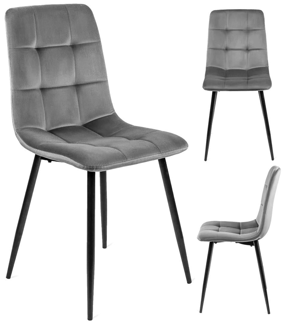 Стулья кухонные Homart велюровые 4 шт. WB-105 Серый (9843)