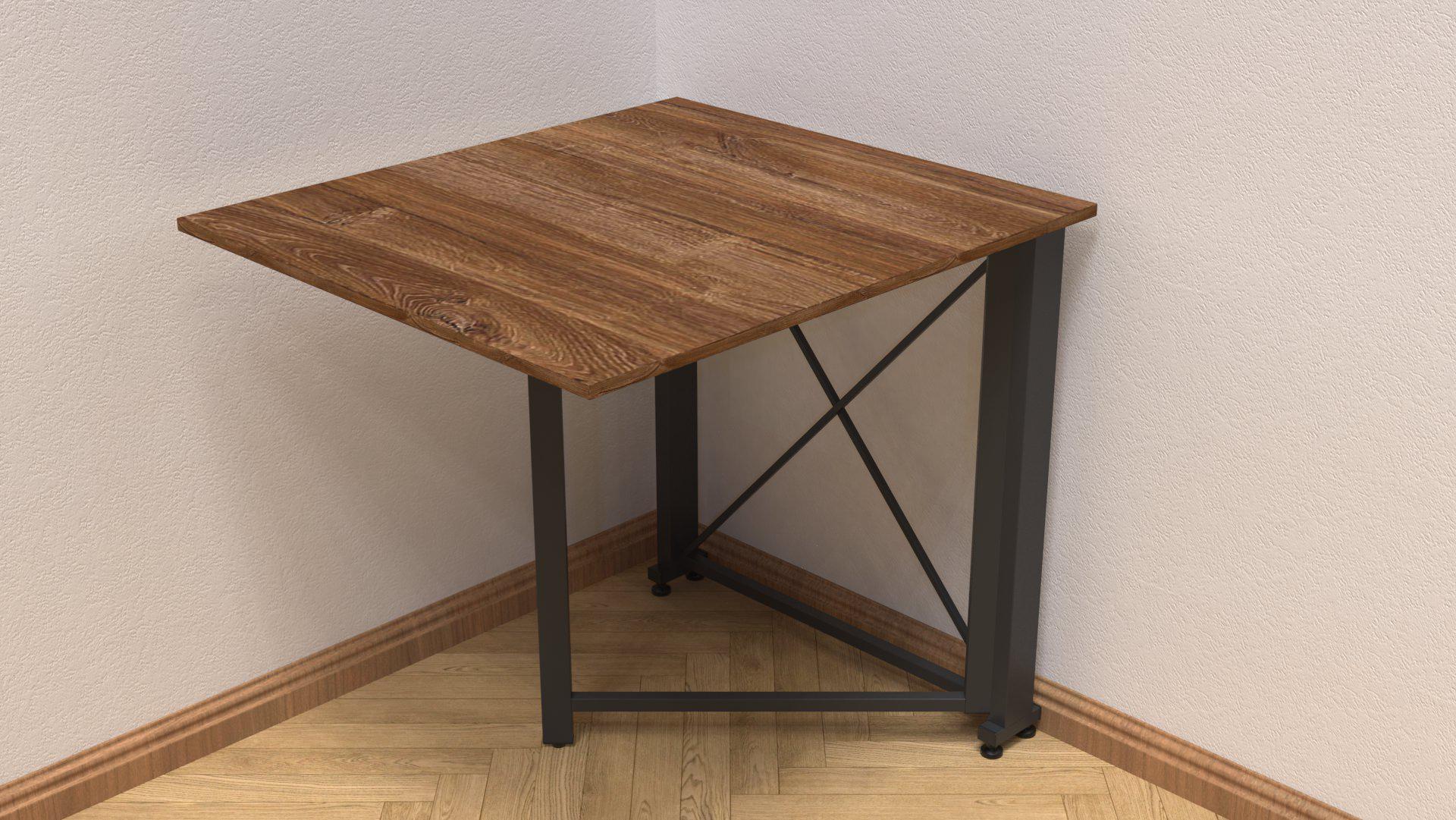 Стол-книжка трансформер Орион 1 Ferrum-decor 750x810x730 см металл Черный/ДСП Дуб Таверна (ORI106)