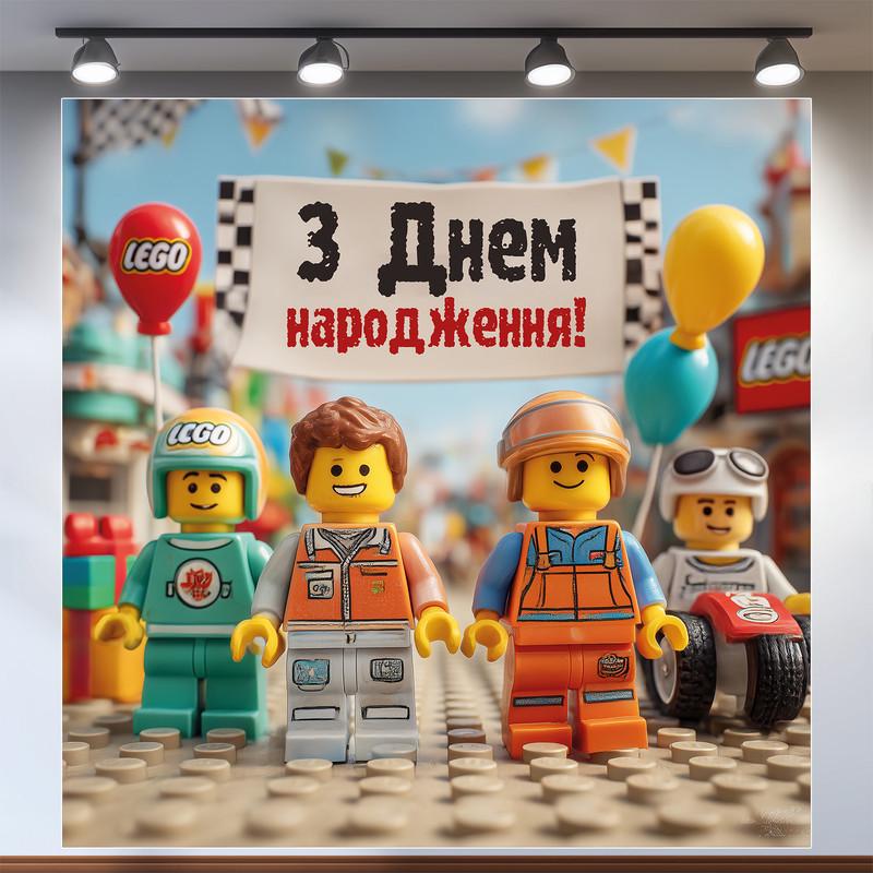 Баннер для фотозоны Лего 200x200 см №44069