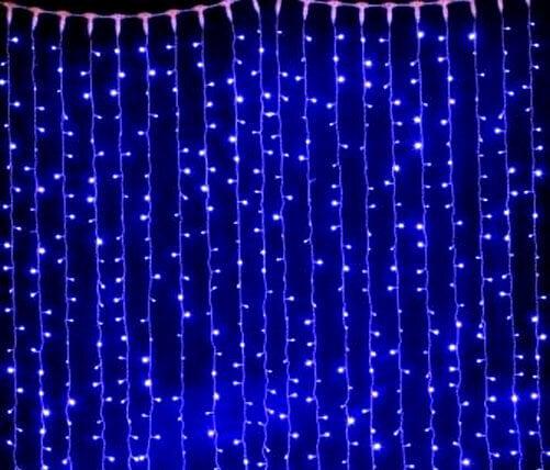 Светодиодная гирлянда Штора 3x1,5 м 240 LED с переходником Синий