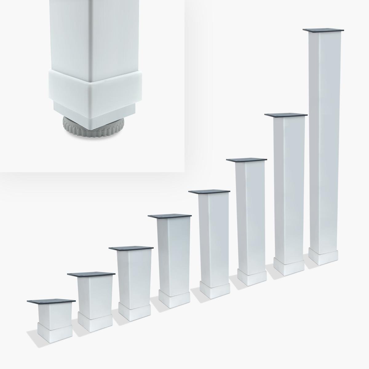 Ножка мебельная Bravo Tower 40х40х250 мм Белый - фото 2 Ножка мебельная Bravo Tower 40х40х250 мм Белый - фото 2