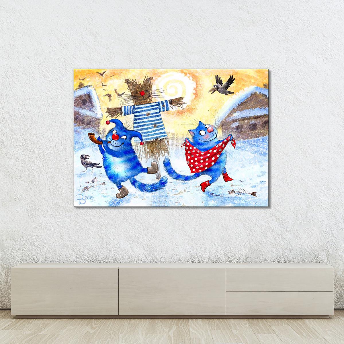 Модульная картина Проводы зимы. Февраль 1 модуль 70x105 см