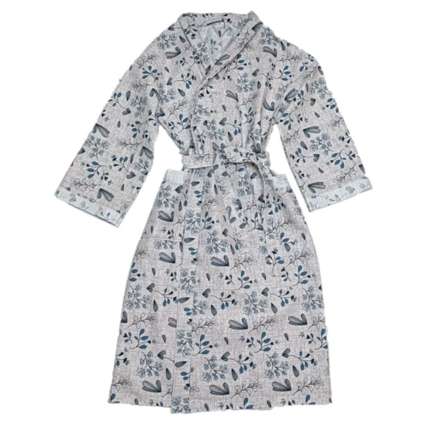 Халат женский домашний SUNROZ Кимоно вафельный хлопок р. 46-48 М (LS-4383)