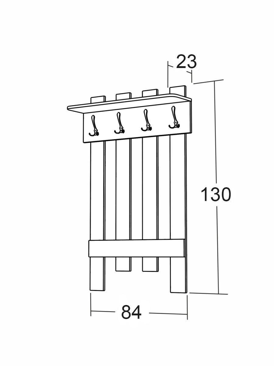 Вішалка Furnigrade В-5 1300х840х230 мм Білий - фото 2