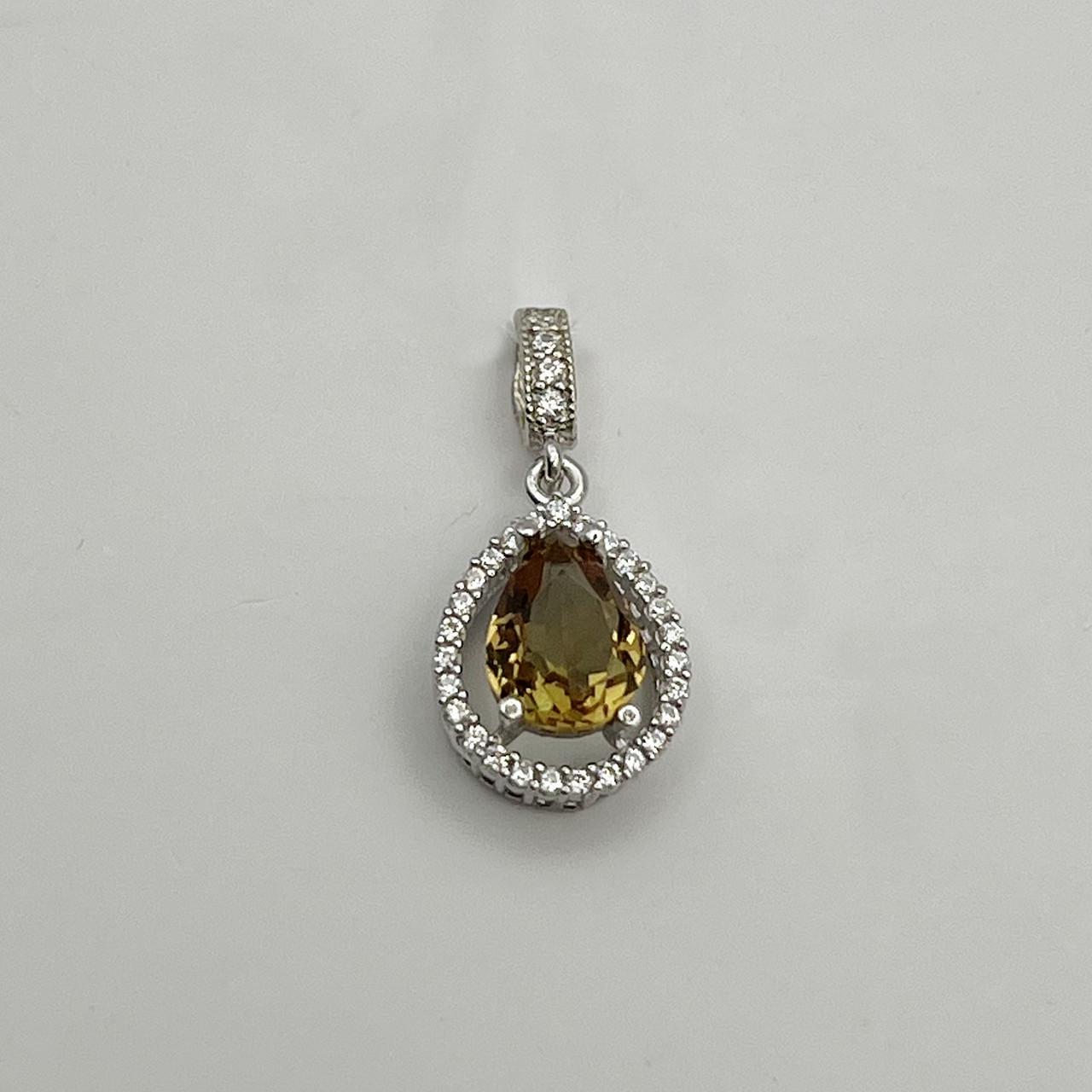 Серебряный кулон с султанитом и кубическим цирконием 1,67 г (2481997807)