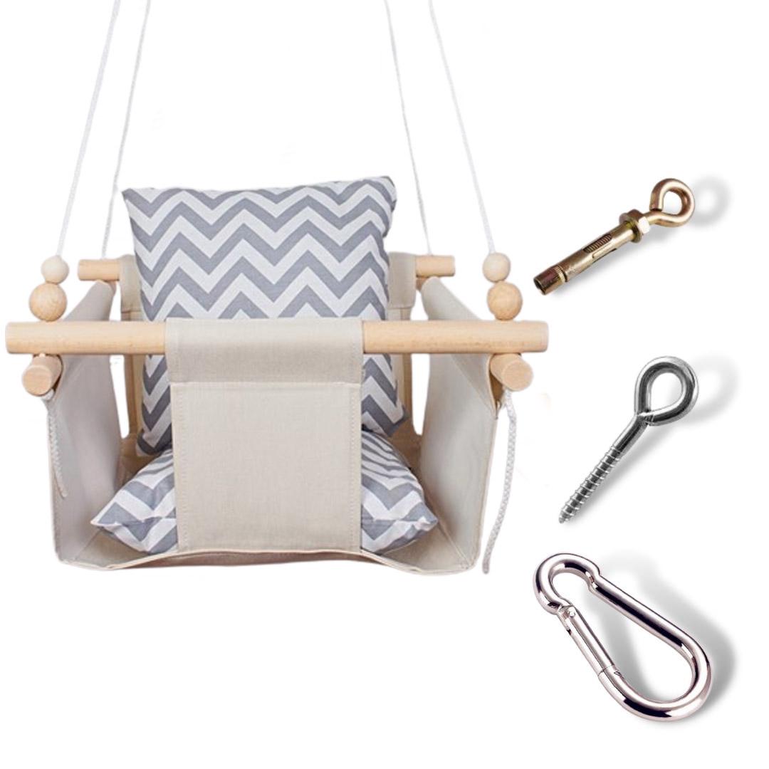 Дитяча гойдалка Infancy Зигзаги Сірий/Молочний (9676385)