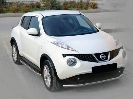 Передняя защита ST008-2 CAN для Nissan Juke 2010-2019 гг. нержавеющая сталь Хром