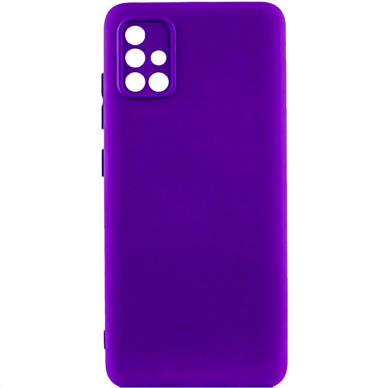 Противоударный чехол TPU GETMAN Liquid Silk Full Camera для Samsung Galaxy A51 Фиолетовый / Ultra Violet