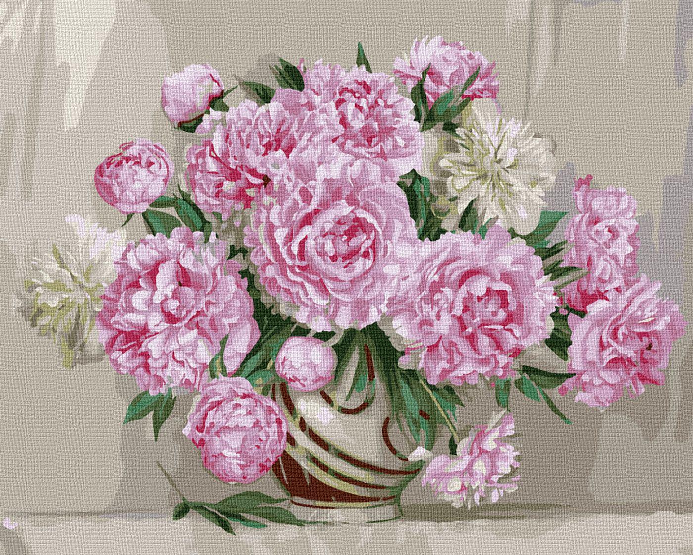 Картина по номерам Идейка Цветы Очаровательные пионы 40х50 см в термопакете (КНО3197-mt)