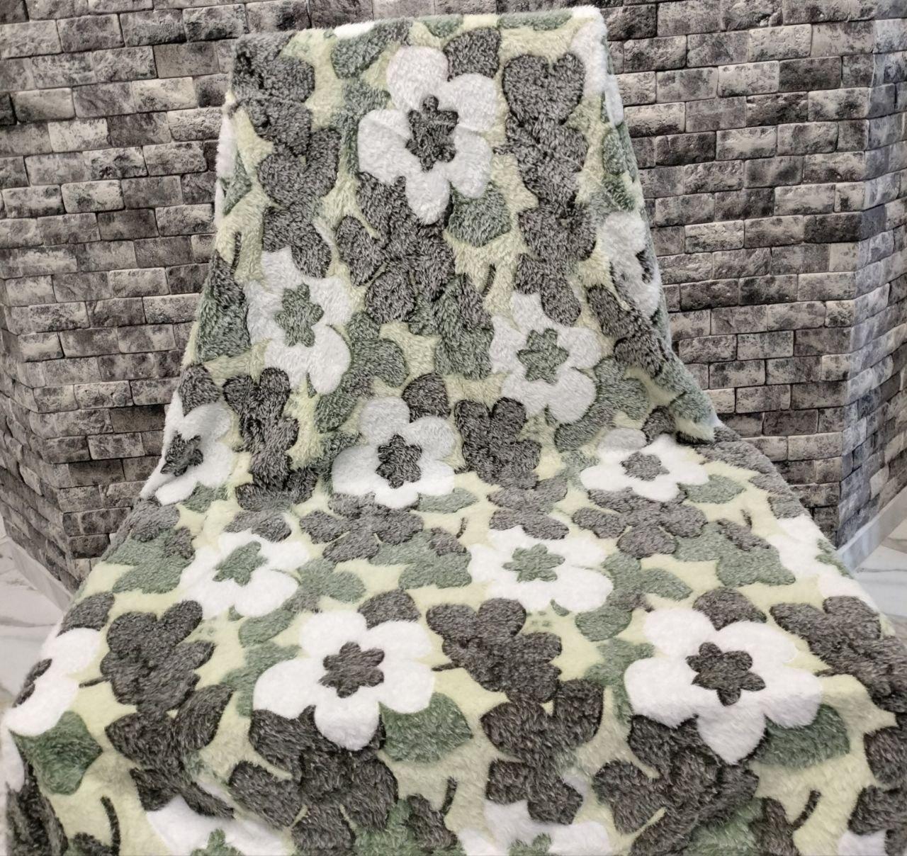 Плед покрывало Koloco Цветок двуспальный стрижка 180x200 см (2910358795)