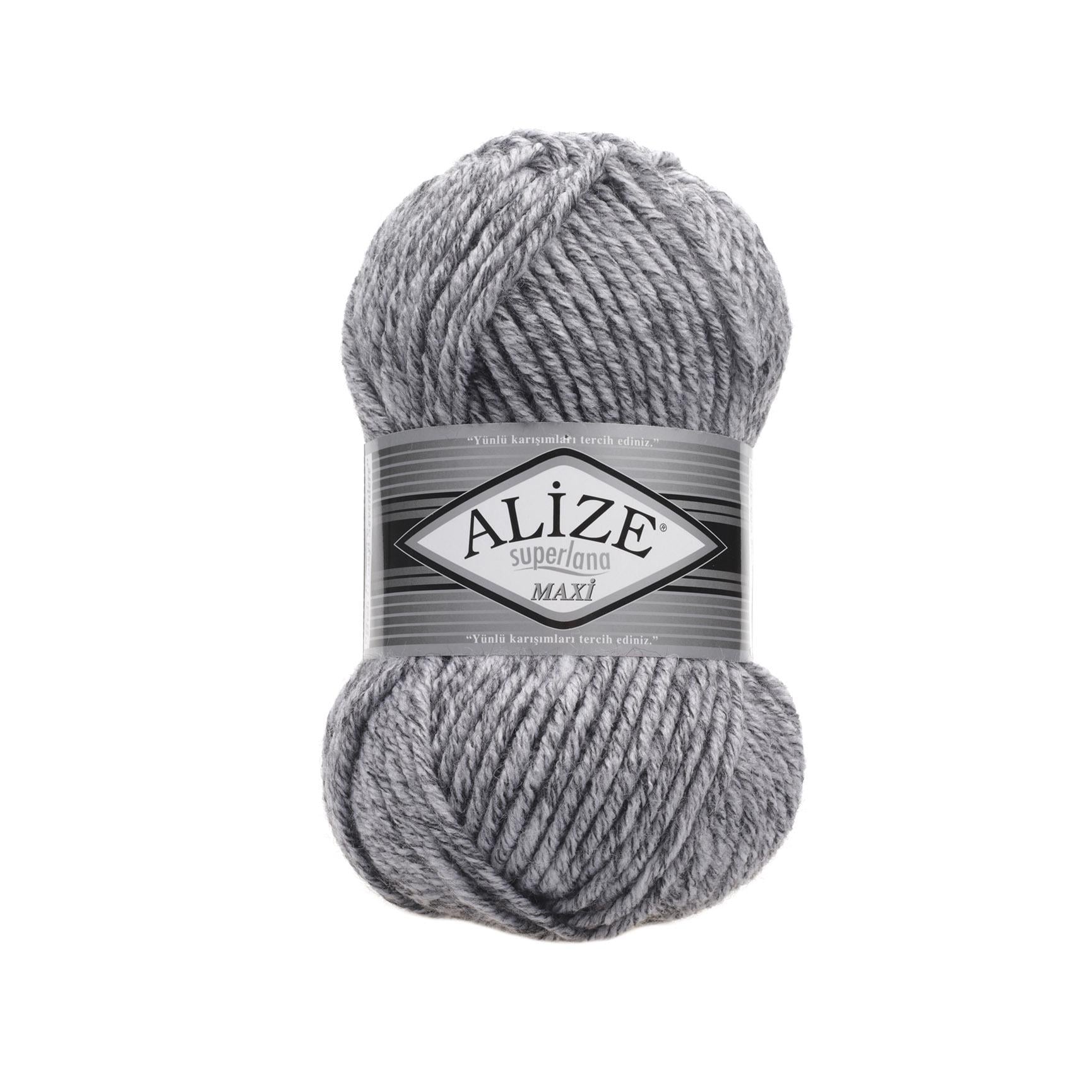 Пряжа Alize Superlana Maxi 801 Серый меланж (6570)