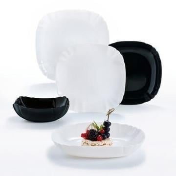 Столовий сервіз Luminarc Lotusia Black&White склокераміка 19 пр. Чорний/Білий (3022Q)