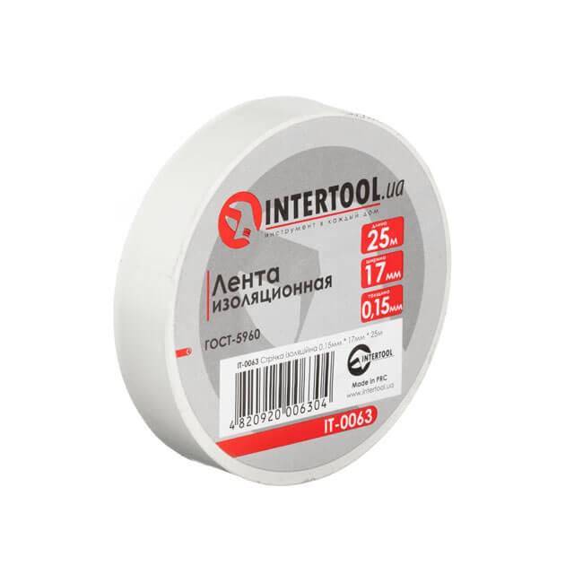 Стрічка ізоляційна Intertool 0,15x17 мм 25 м Білий (IT-0063) - фото 1