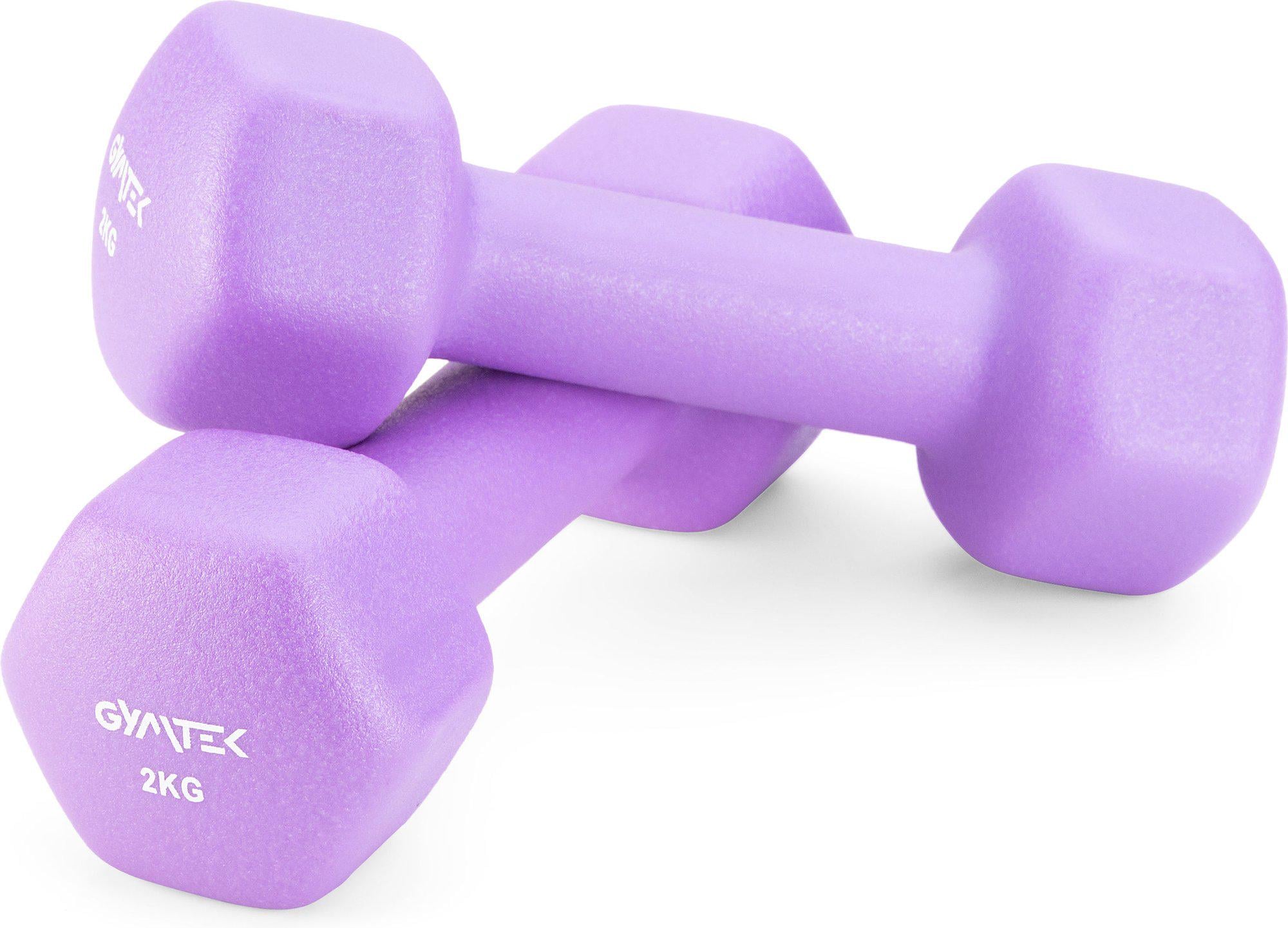 Гантели для фитнеса Gymtek Hex неопреновые 2х2 кг Сиреневый (34772910)