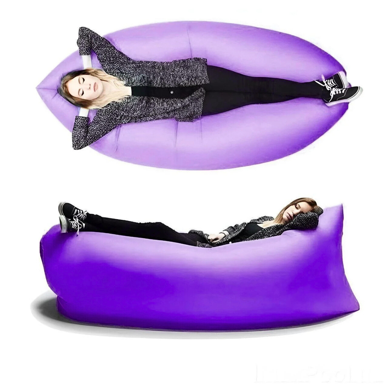 Лежак надувной Lamzac X-2 MAX двухслойный 200х90х70 см до 200 кг Фиолетовый (TM001277) - фото 2 Лежак надувной Lamzac X-2 MAX двухслойный 200х90х70 см до 200 кг Фиолетовый (TM001277) - фото 2