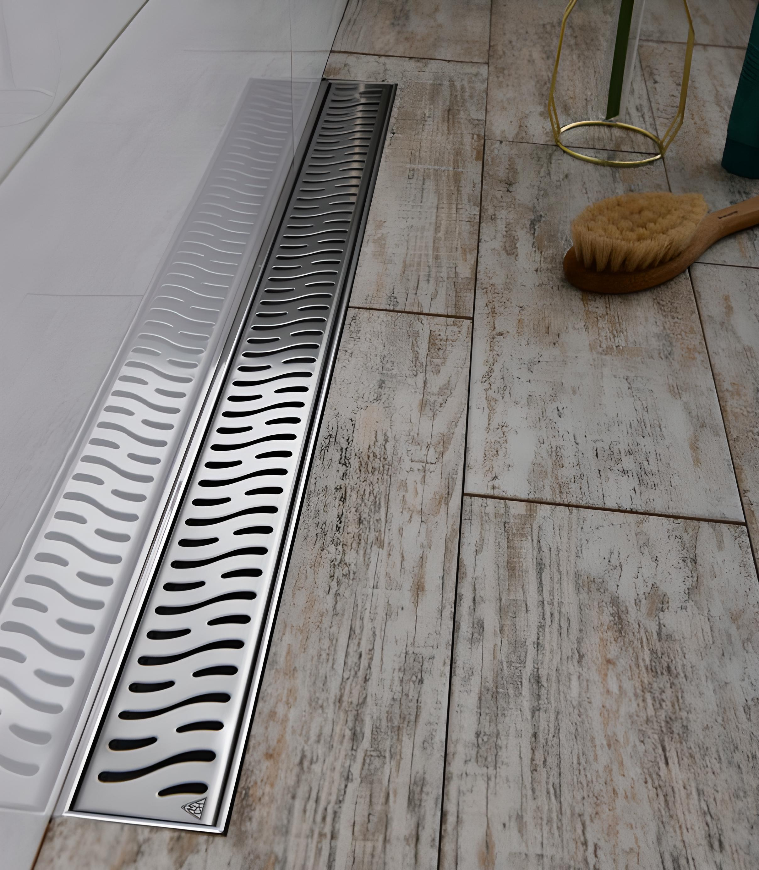 Канал душовий МСН з горизонтальним фланцем/нержавіюча кромка/решітка Гармонія/сифон DN40 65x350 мм (CH-350НN1) - фото 2