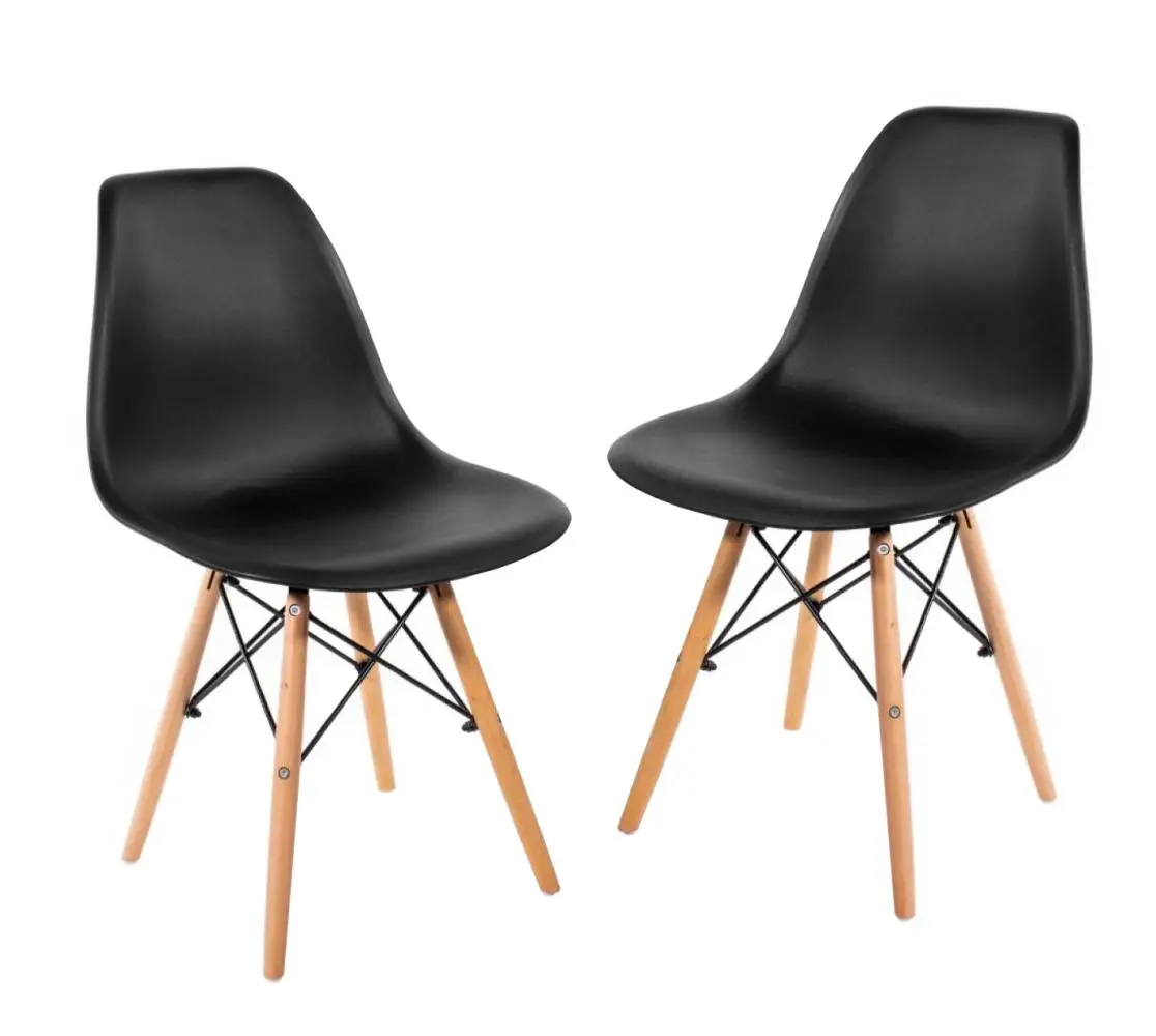 Комплект кресел для кухни Bonro В-173 FULL KD пластиковые на ножках 2 шт. Черный (132-76-42310001)