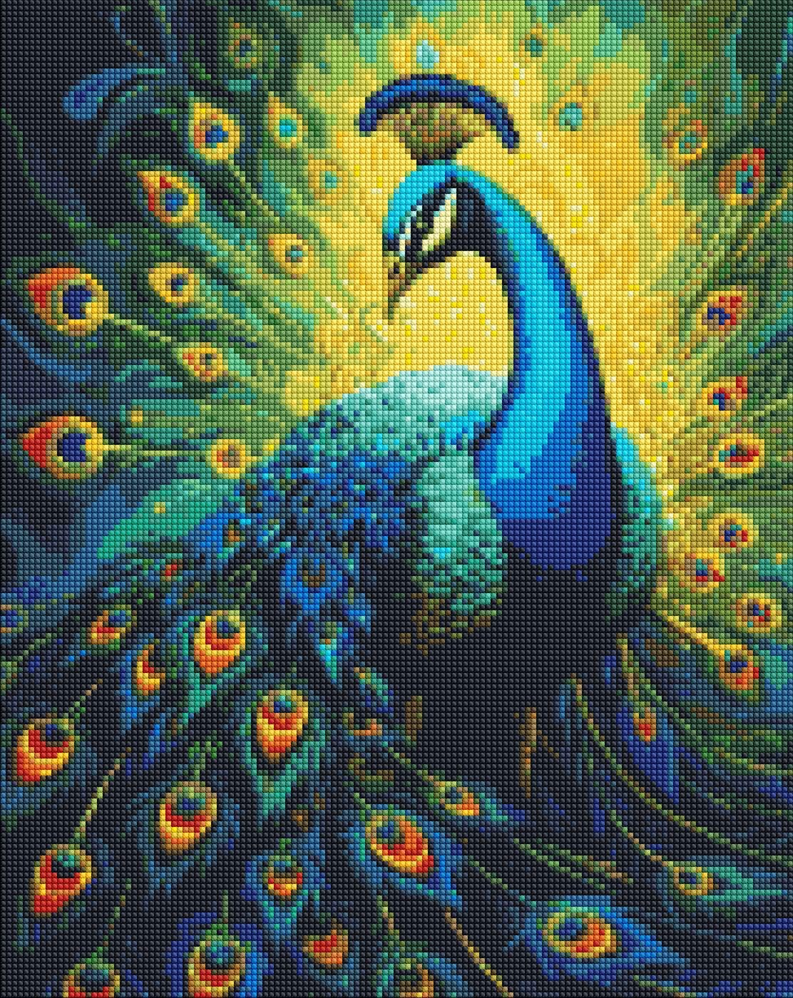 Набір з алмазною мозаїкою Ideyka Витончений павич AMO7868 з АВ стразами 40x50 см (MTT-175488)