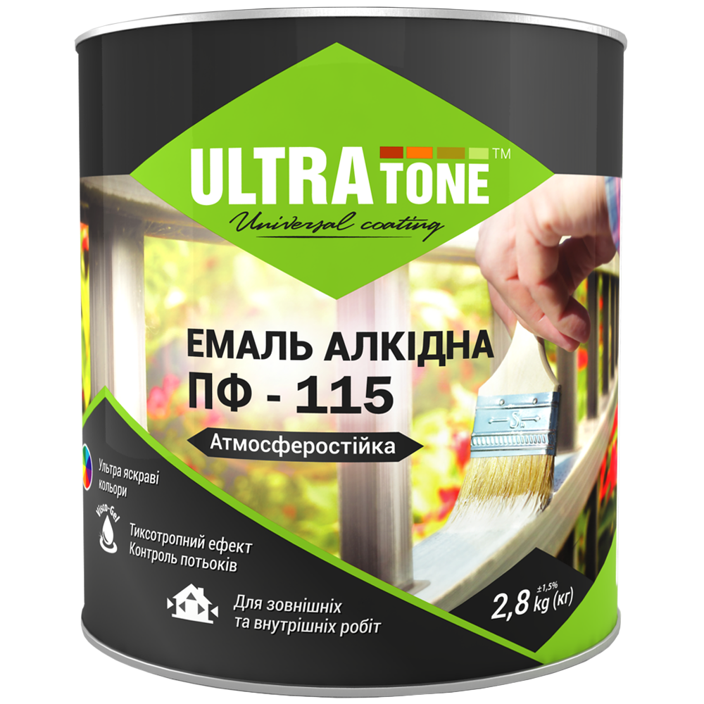 Емаль ULTRAtone ПФ-115 2,8 кг Яскраво-блакитний (3654)