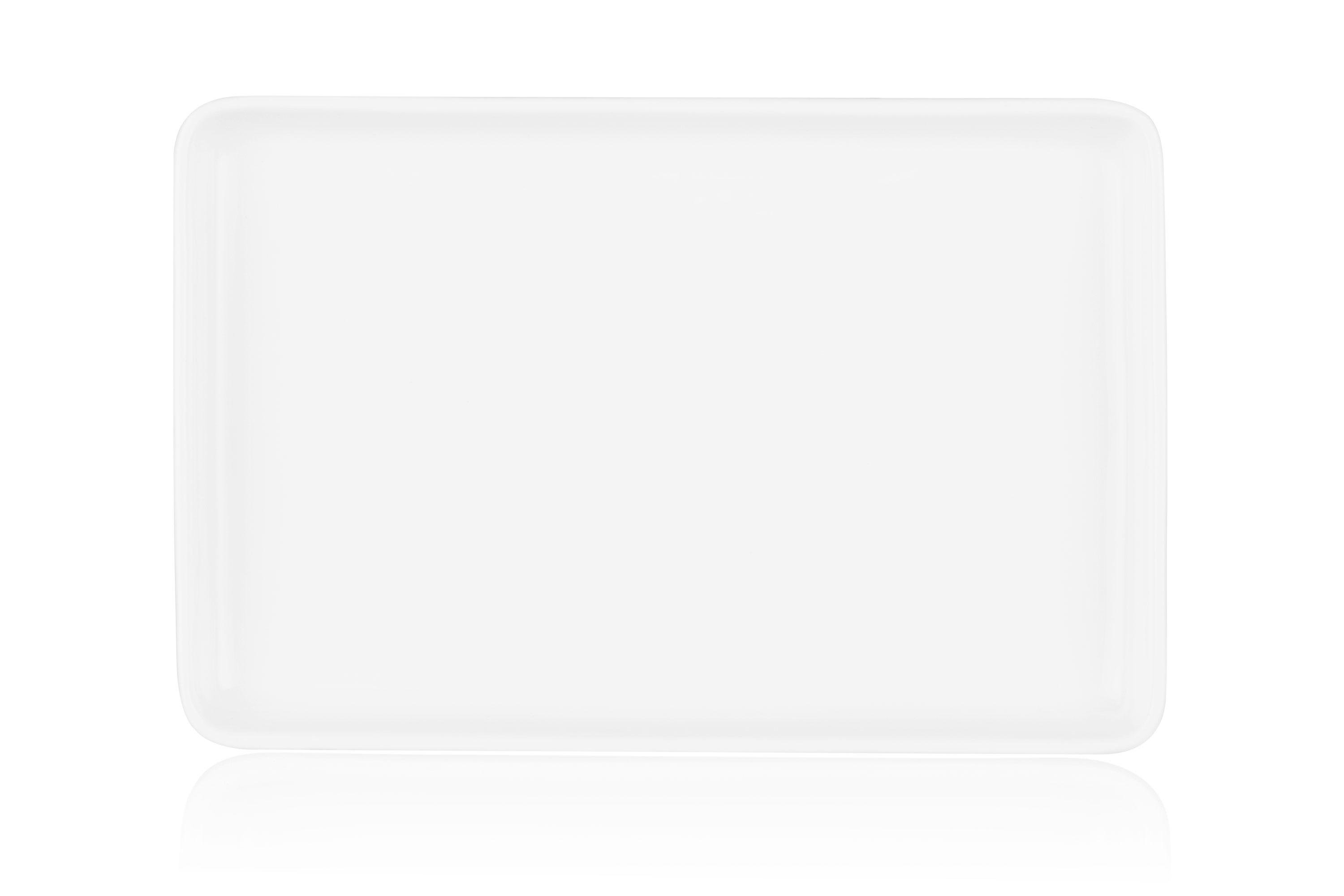 Блюдо прямоугольное фарфоровое Ardesto AR3730 26х17,5 см Белый (31559647)