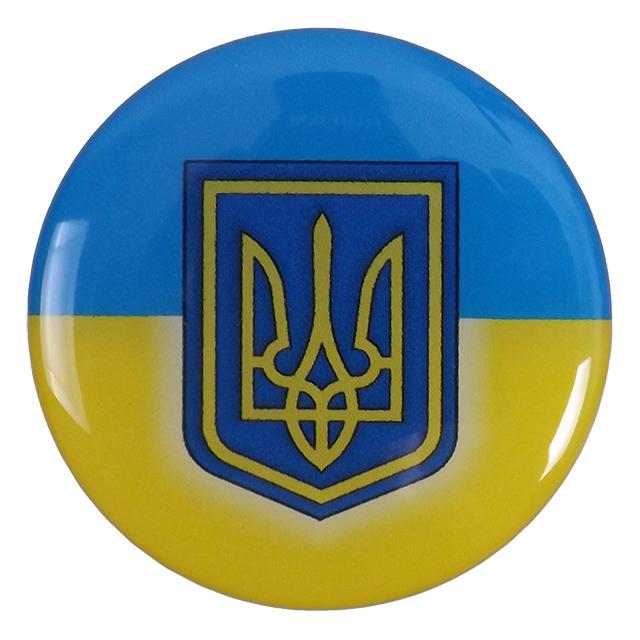 Наклейка силиконовая Герб круглый D 6 см Сине-желтый (413125)