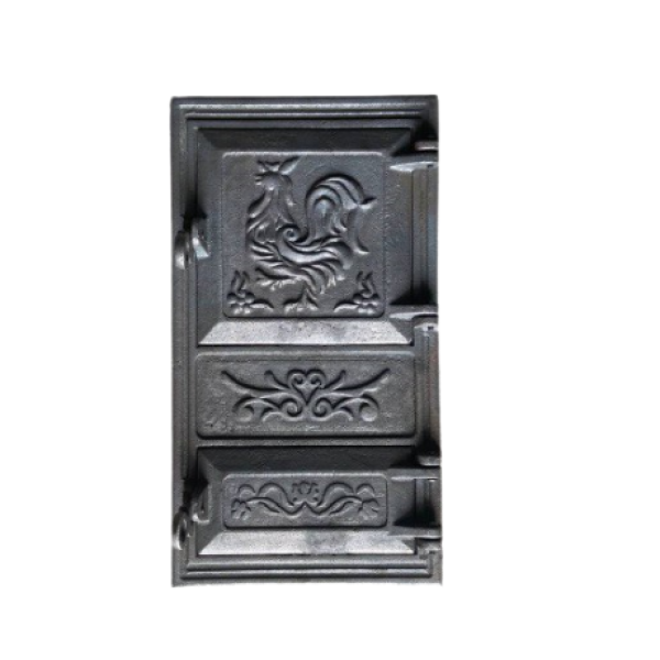 Дверца чугунная спаренная  "Петушок" 270х490 мм