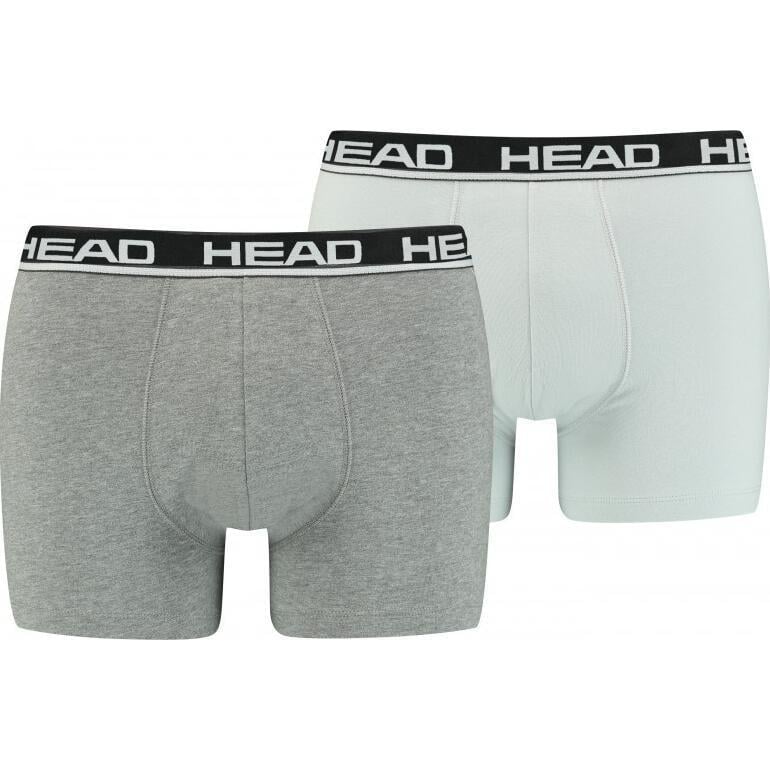 Трусы боксерки Head BASIC BOXER 2P 701202741-012 2 шт. L Светло-серо-черный/Серо-черный (56899-51)