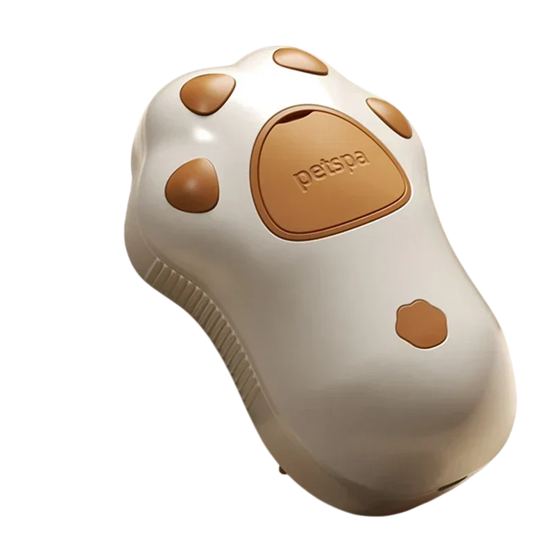 Щетка паровая электрическая массажная Лапка для вычесывания шерсти кошек и собак